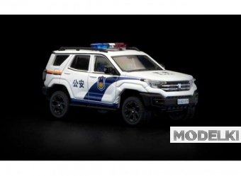 1:64 Great Wall Police Truck, white / blue - XcarT6-11