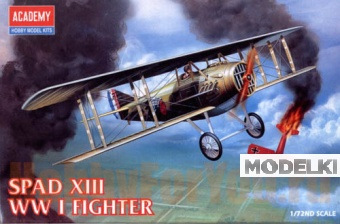 1:72 Сборная модель Самолет SPAD XIII WWI FIGHTER - 12446