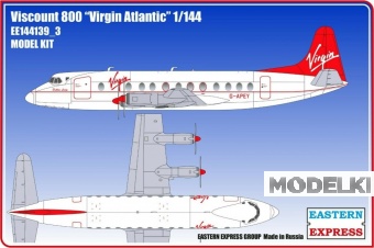 1:144 Сборная модель Самолёт Viscount 800 Virgin - 144139-3