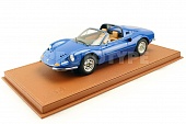 1:18 FERRARI DINO 246 GTS Spider Open Roof (1972) - CON VETRINA - WITH SHOWCASE, blue - P18152F-VET