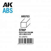 Полоски 0.25 x 2.00 x 350 мм – АБС пластик (10 штук) - AK6703