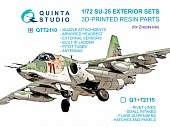 1:72 Набор экстерьера Су-25, ч.1: Датчики, Антенны, ПВД, Дульные Насадки, встроенная лестница и заголовник (Звезда) - QT72110