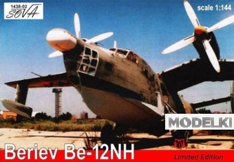 1:144 Сборная модель Советский транспортный самолёт-амфибия Бе-12НХ - 1438-02S