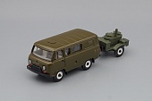 1:43 УАЗ 39099 с прицепом Полевая кухня, хаки - 15920-02