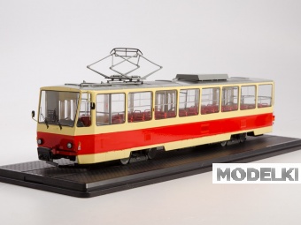 1:43 Трамвай Tatra-T6B5, красный / бежевый - SSM4056