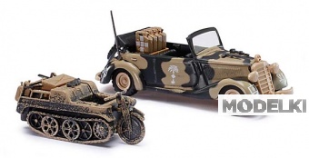 1:87 MERCEDES-BENZ 170V Instandsetzungsfahrzeug der Luftwaffe Afrikacorps mit Kettenkrad - 41424