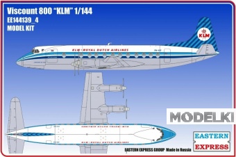 1:144 Сборная модель Самолёт Viscount 800 KLM - 144139-4