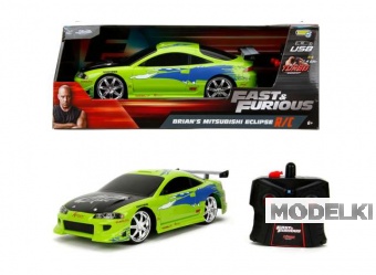 1:16 MITSUBISHI Eclipse (1995) Fast & Furious (Форсаж), зеленый с синим - 253206014