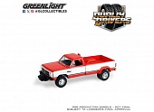 1:64 DODGE RAM D350 Dually  with Exhaust + Bumper Weights, *Dually Drivers Series 17*, red/white 1993 - 46170C