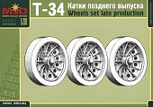 1:35 Сборная модель Катки для советского среднего танка Т-34 позднего выпуска - 35030
