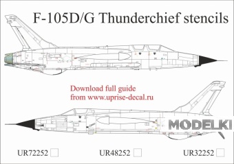 1:48 Декаль для F-105D/G Thunderchief тех. надписи - UR48252