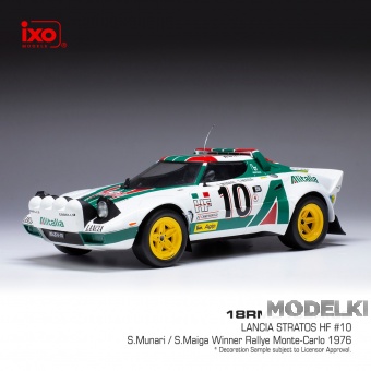 1:18 LANCIA Stratos Hf Team Alitalia (night Version) №10 Winner Rally Montecarlo (1976) Sandro Munari - Silvio Maiga, White Green Red - 18RMC162A