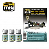 Набор из трех смывок WWII SOVIET AIRPLANES (Green & Black camouflages) (Советские самолёты Второй мировой войны, зеленые и черные камуфляжи.) - AMIG7422