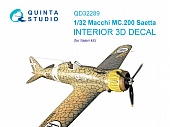 1:32 3D Декаль интерьера кабины пилота Macchi MC.200 Saetta (Italeri) - QD32289