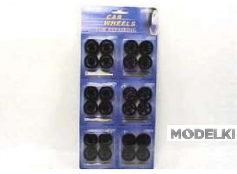 1:24 Wheel Set 1/24 scale with 6 various rims on a blisterpack (6x4 wheels) - 2003Bbk