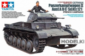 1:35 Сборная модель Танк Pz.Kpfw II Ausf А/B/C с одной фигурой, наборные траки, доп.броневые листы, фототравление, четыре варианта декалей - 35292