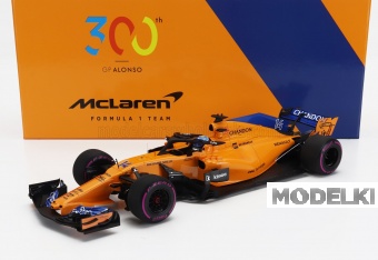 1:18 McLAREN F1 Mcl33 Team Mclaren №14 300th Formula One Canadian Gp (2018) Fernando Alonso, Orange Blue - 533184014