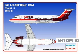 1:144 Сборная модель Авиалайнер BAC 1-11-200 USAir - 144143-5