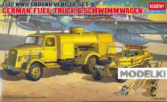 1:72 Сборная модель German Fuel Truck & Schwimmwagen (WWII Ground Vehicle SET-3) - 13401