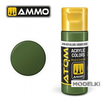 Краска акриловая ATOM COLOR Светло-зеленый Хроматовый зеленый / Hellgrün Chromate Green, 20мл - ATOM20075