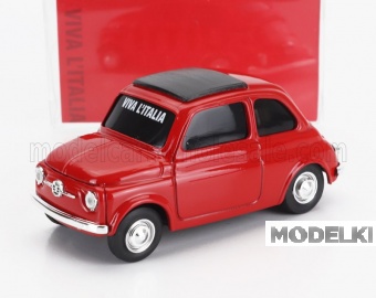 1:43 FIAT 500 (1965) - Viva L'italia - Giornata Dell' Unita' Nazionale E Delle Forze Armate, Red - BR020-UPD