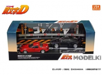 1:64 Initial D Set Vol. 11 Eunos Roadster NA6CE Suetsugu Toru NA6CE & Atsuro Kawai Skyline 25GT Turbo ER34, red / blue - MD64211