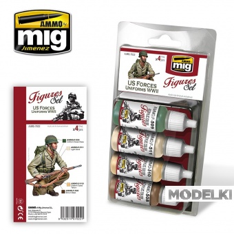 Набор акриловых красок US FORCES UNIFORMS WWII - AMIG7022
