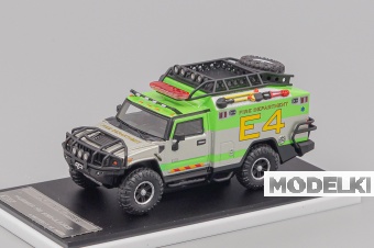 1:64 HUMMER Fire Department, silver / green - MKM001