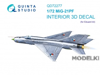 1:72 3D Декаль интерьера кабины МиГ-21ПФ (Eduard) - QD72277
