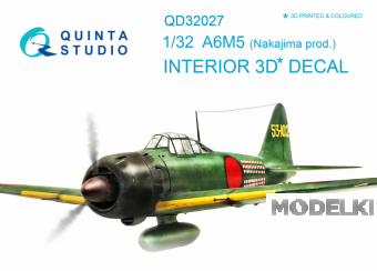 1:32 3D Декаль интерьера кабины A6M5 (Nakajima prod.) (Tamiya) - QD32027