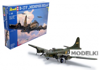 1:48 Сборная модель Американский бомбардировщик Boeing B-17F Flying Fortress 'Memphis Belle' - 04297