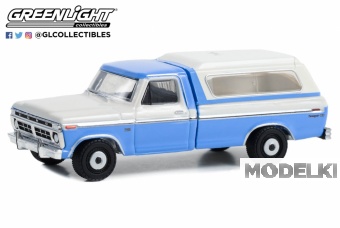 1:64 FORD F-100 Ranger XLT Camper Shell (1975), Wind Blue/White - 35260B