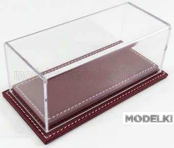 1:43 VETRINA DISPLAY BOX Molhouse Base In Pelle - Leather Base Bordeaux - Lungh.lenght Cm 17 X Largh.width Cm 8 X Alt.height Cm 7 (altezza Interna 5.2 Cm ), Plastic Display - ATL10087