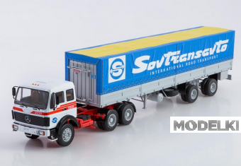 1:43 MERCEDES-BENZ NG2232 с полуприцепом Fruehauf Savoyarde Sovtransavto, белый / синий - SSM1558