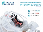 1:24 3D Декаль Комплект 6-ти точечных спортивных ремней Sparco 3'+2', красного цвета (для всех моделей) - QR24010