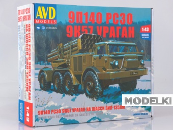 1:43 Сборная модель 9П140 РСЗО 9К57 Ураган на шасси ЗИL-135ЛМ - 1417AVD