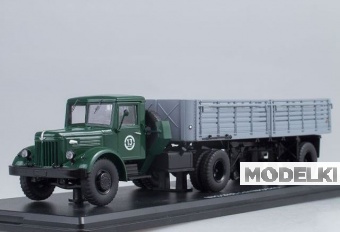 1:43 Минский 200В с полуприцепом Минский-5215, зеленый / серый - SSM7003