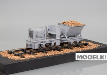 1:43 мотовоз Jung с вагонеткой (серый) - ds048