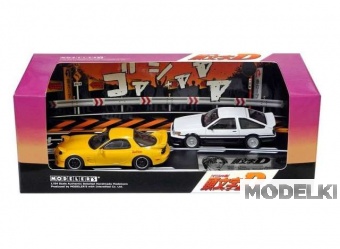 1:64 Initial D Set Vol. 16 Wataru Akiyama Levin Turbo AE86 & Keisuke Takahashi RX-7 FD3S, orange / white - MD64216
