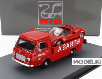 1:43 FIAT 241 Assistenza Abarth Corse Car Transporter (1970) With Fiat Abarth 1000sp Spider, Red - 4744