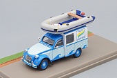 1:43 CITROEN 2CV AKS 400 c надувной лодкой (1965), blue / light blue - 2428005