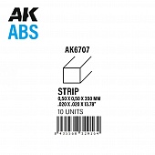 Полоски 0.50 x 0.50 x 350 мм – АБС пластик (10 штук) - AK6707