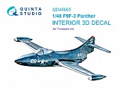 1:48 3D Декаль интерьера кабины F9F-3 Panther (Trumpeter) - QD48665