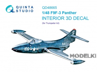 1:48 3D Декаль интерьера кабины F9F-3 Panther (Trumpeter) - QD48665