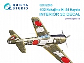 1:32 3D Декаль интерьера кабины Nakajima Ki-84 Hayate (Hasegawa) - QD32266