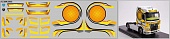 1:43 Декаль декор для кабин КАМАЗ 54901 вариант 5 - DKM1463