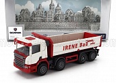 1:87 SCANIA P124.860 8x2 Truck Cassone Ribaltabilabile Irene Bau Transports 4-assi (1998), White Red - OLM002