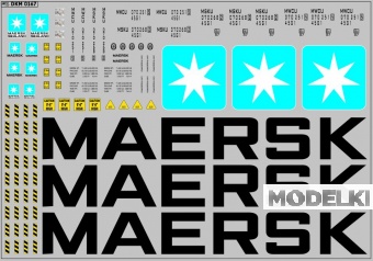 1:43 Декаль Контейнеры 40 футов Maersk Вариант 2 (200х140) - DKMB0167