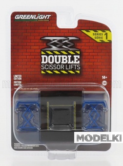 1:64 ACCESSORIES GARAGE SET OFFICINA - PONTE SOLLEVATORE AUTO - TWO POST LIFT, BLUE - 16160A