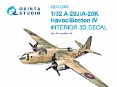 1:32 3D Декаль интерьера кабины A-20J/A-20K Havoc / Boston IV (HK models) - QD32286
